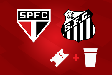 São Paulo FC x Santos- Ingresso + Copo Oficial do Jogo