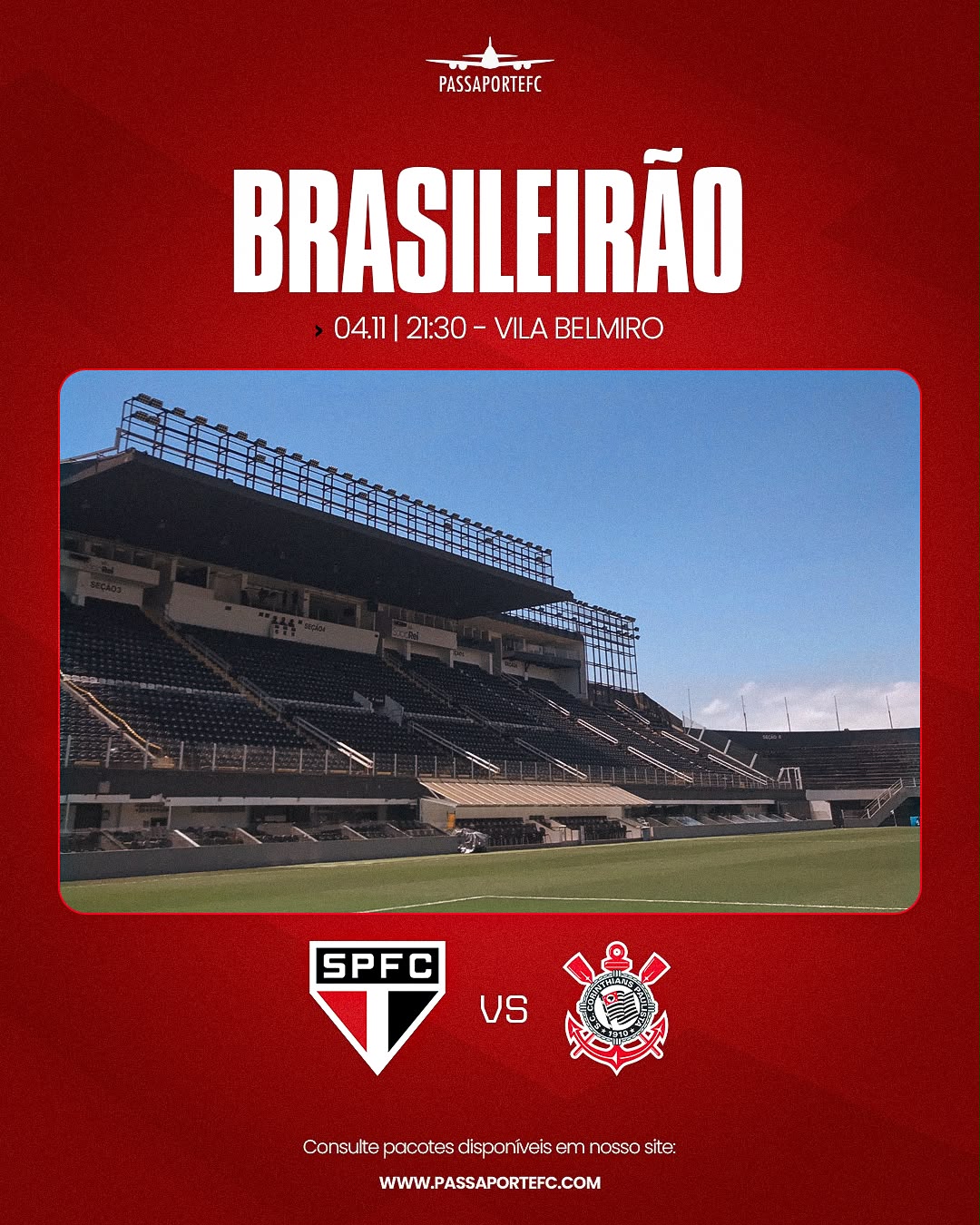 São Paulo FC x Corinthians – TRICOLOR COMODIDADE (INGRESSO + TRANSFER)